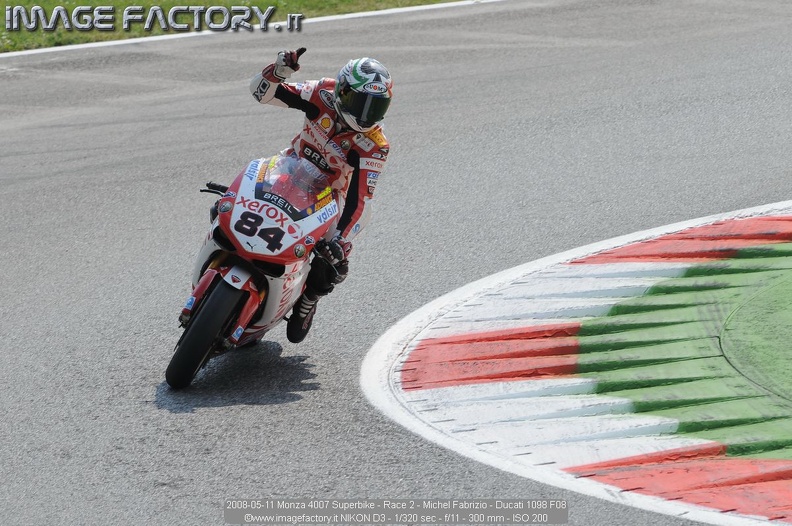2008-05-11 Monza 4007 Superbike - Race 2 - Michel Fabrizio - Ducati 1098 F08.jpg